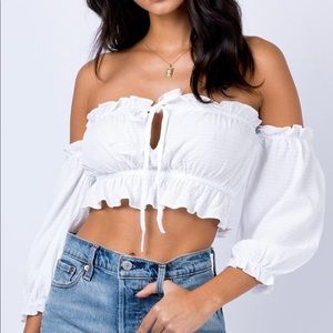 Princess Polly white crop top